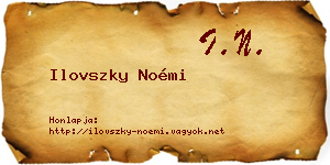 Ilovszky Noémi névjegykártya